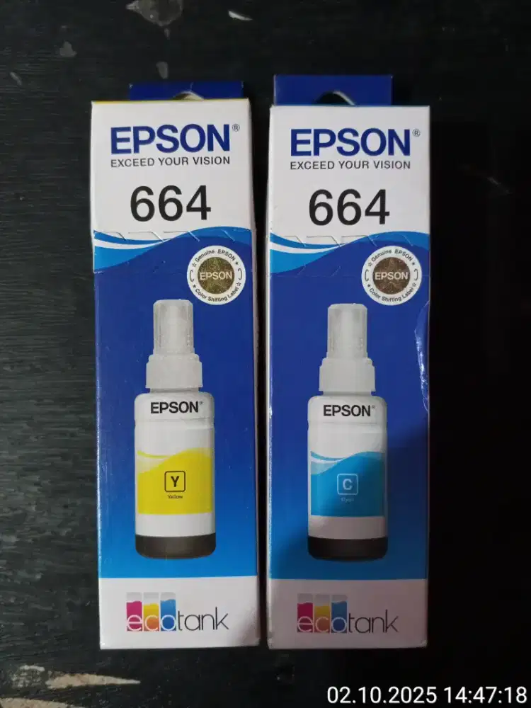 Tinta Epson 664 Asli Original (Paket Yellow & Cyan Only)