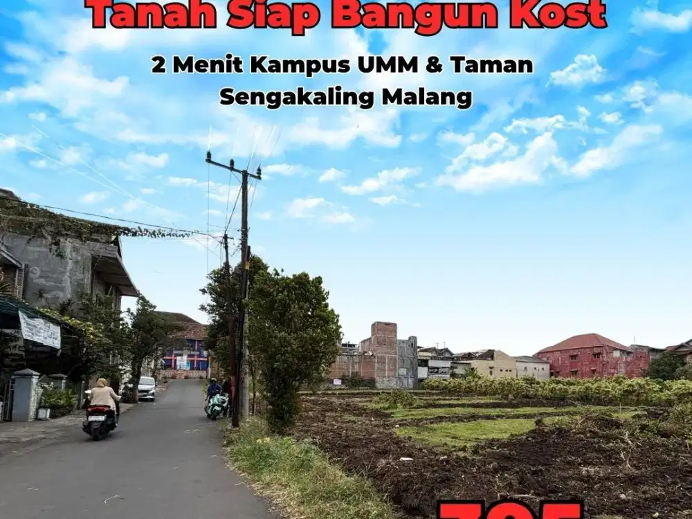Investasi Tanah Anti Rugi! Kavling Siap Bangun Kost Dekat UMM, Selangkah ke Sengkaling.