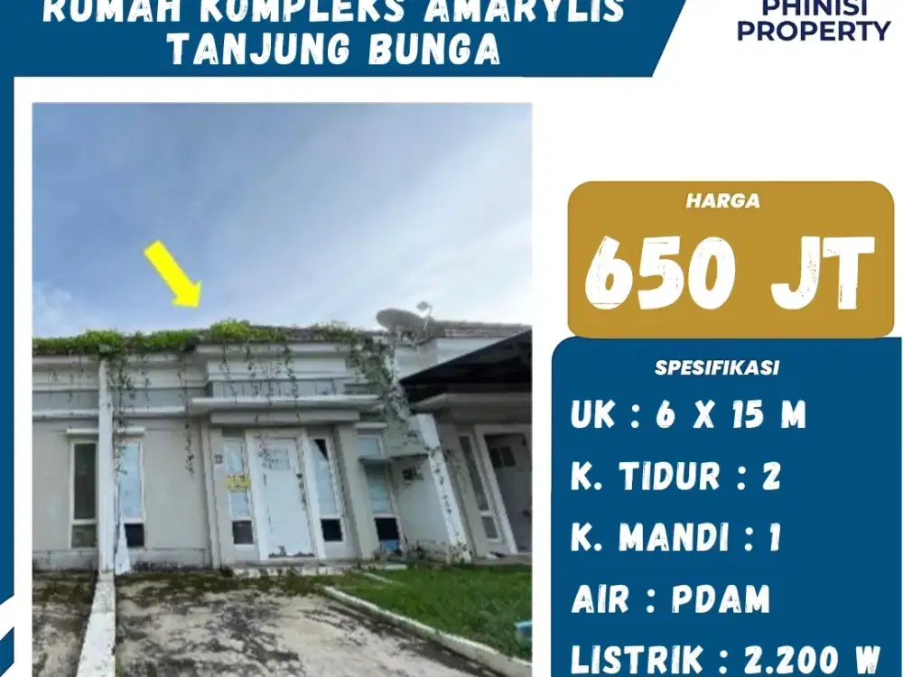 DIJUAL Rumah Amarylis Tanjung Bunga Harga Termurah