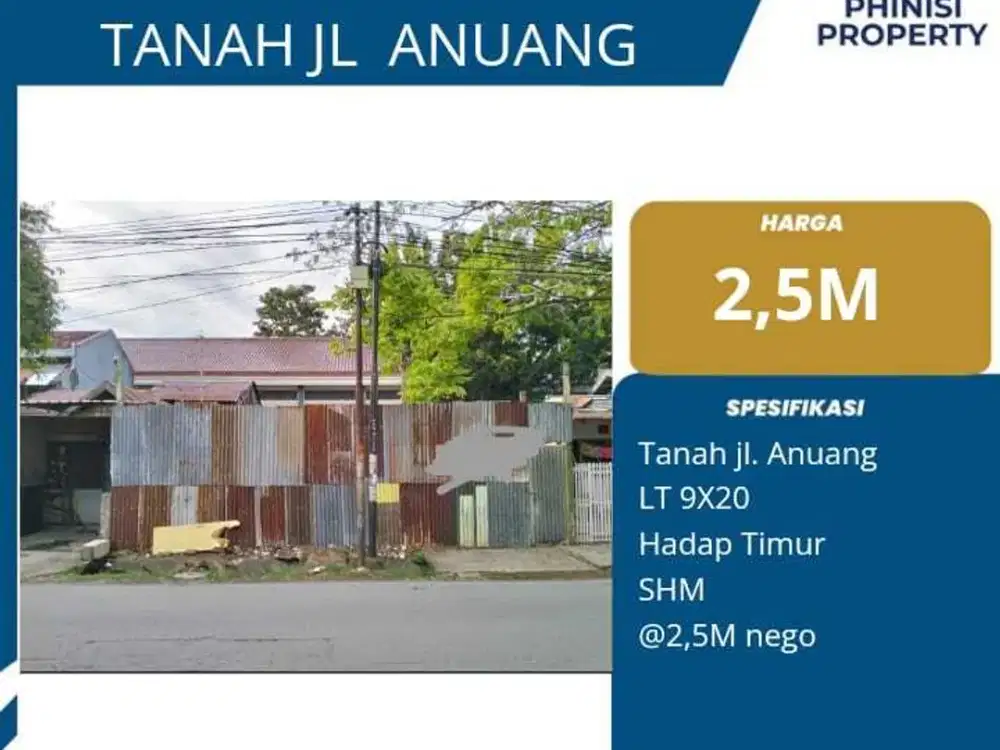 DIJUAL Kavling tengah Kota di Jalan Anuang