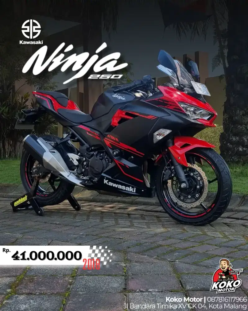 Kawasaki Ninja 250 ABS FI pmk 2019 Odo 6rb AG Kediri Koko Motor