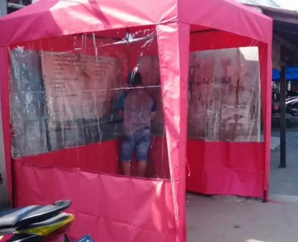 Tenda bazar 2x2 full tutup (warna merah)