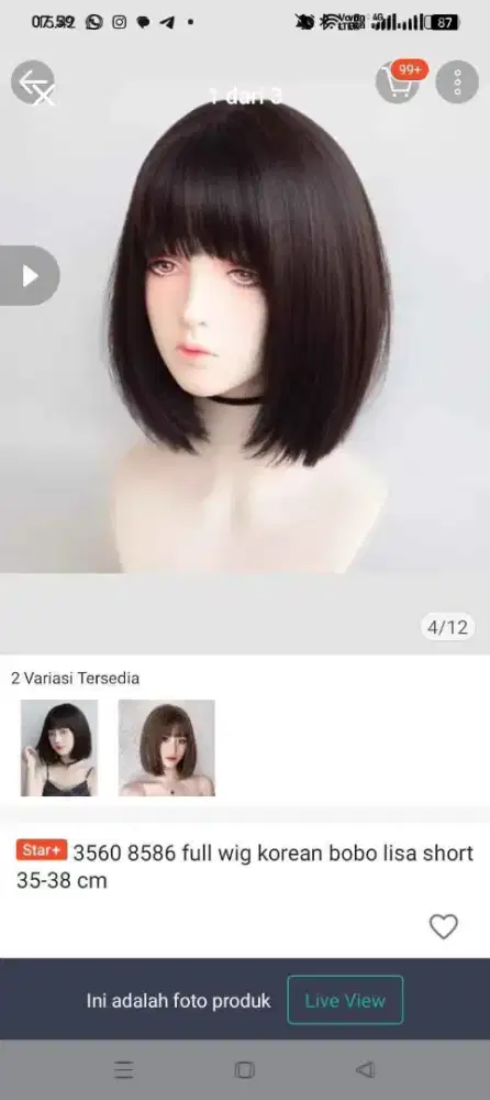 Wig Bob sebahu 35 cm