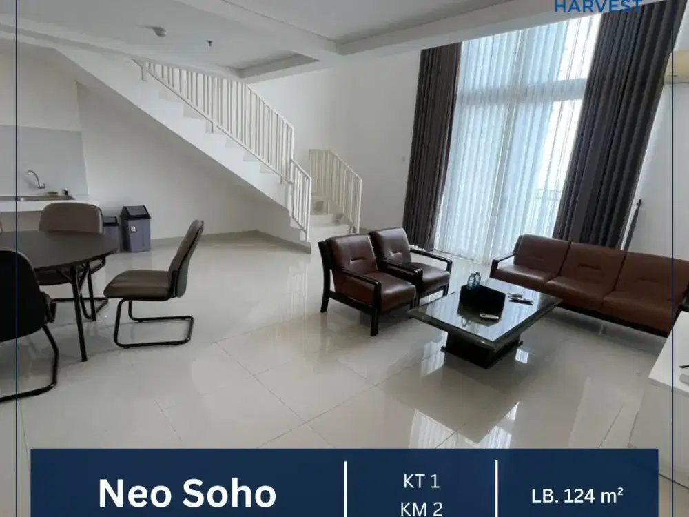 Disewakan Neo soho Type Ebony lantai tinggi full Furnished