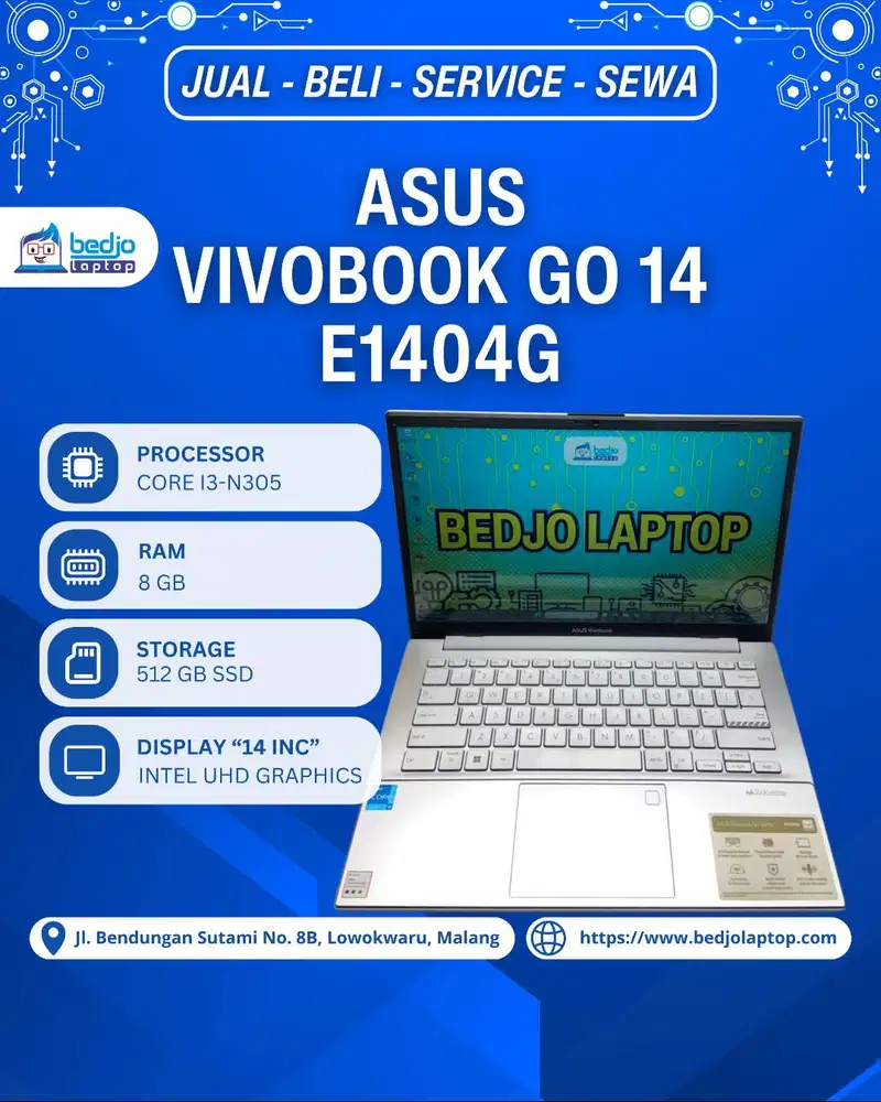 ASUS VIVOBOOK GO 14 E1404G Supercepat!, Laptop Second Ram 8gb