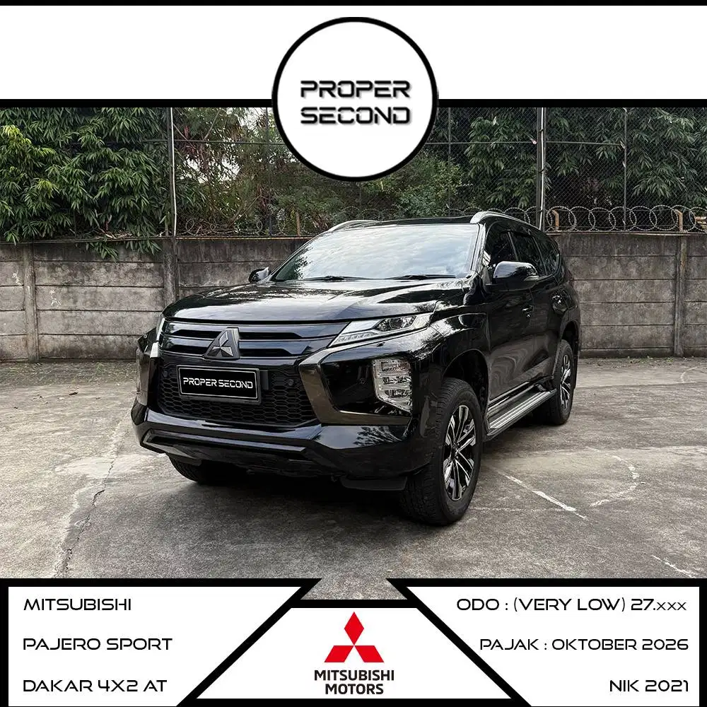 [VERY LOW KM] Mitsubishi Pajero Sport Dakar 4x2 AT Diesel 2021 Hitam