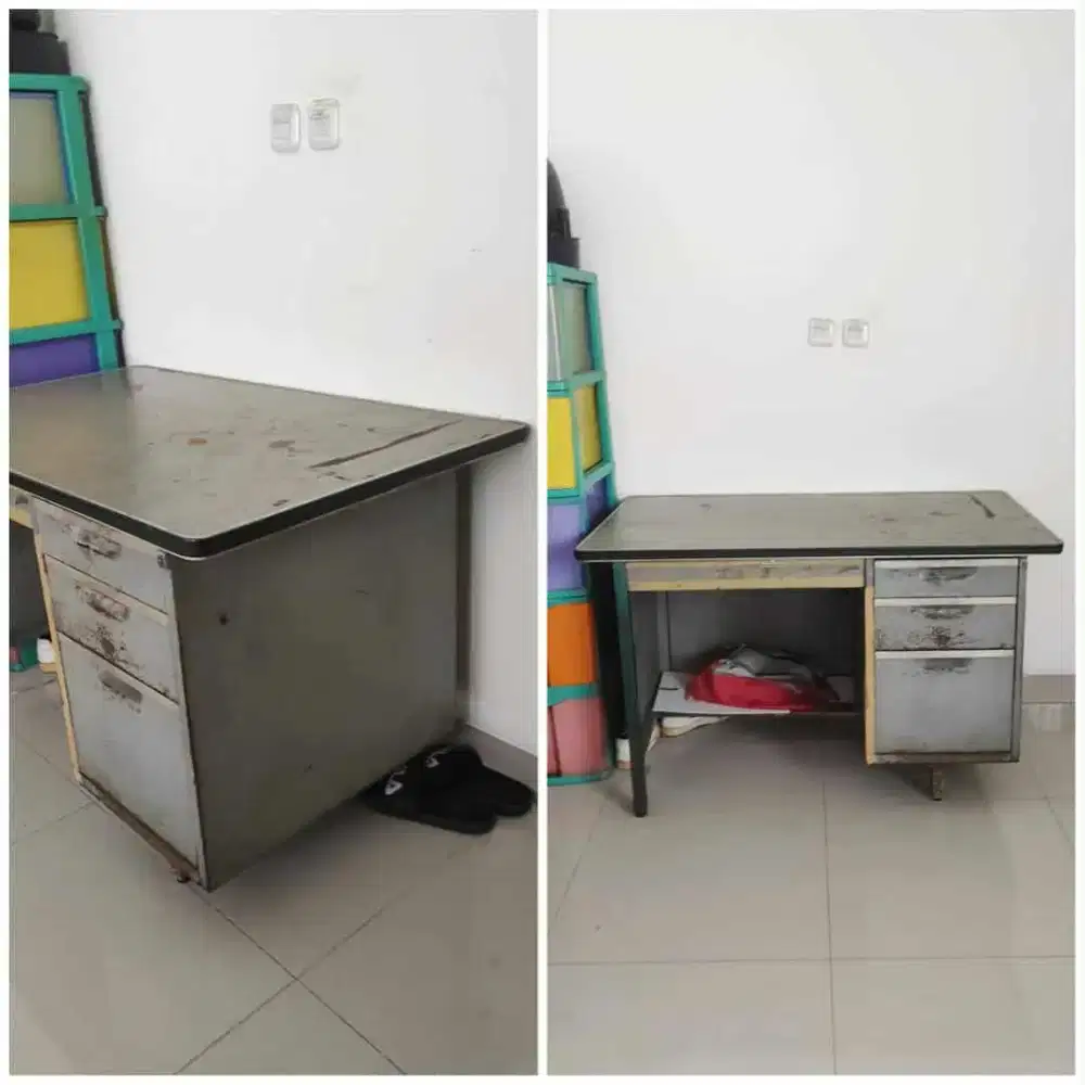Meja Kantor Bahan Besi Second