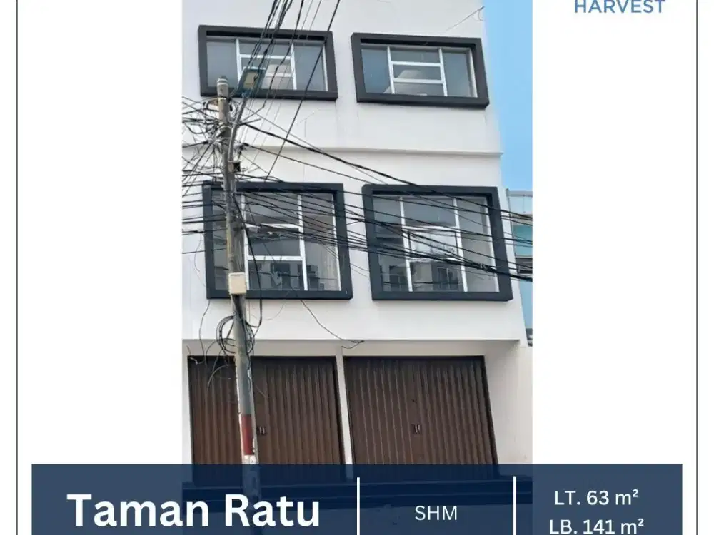 Dijual/Disewakan Cepat Ruko Baru Lokasi Strategis Taman Ratu