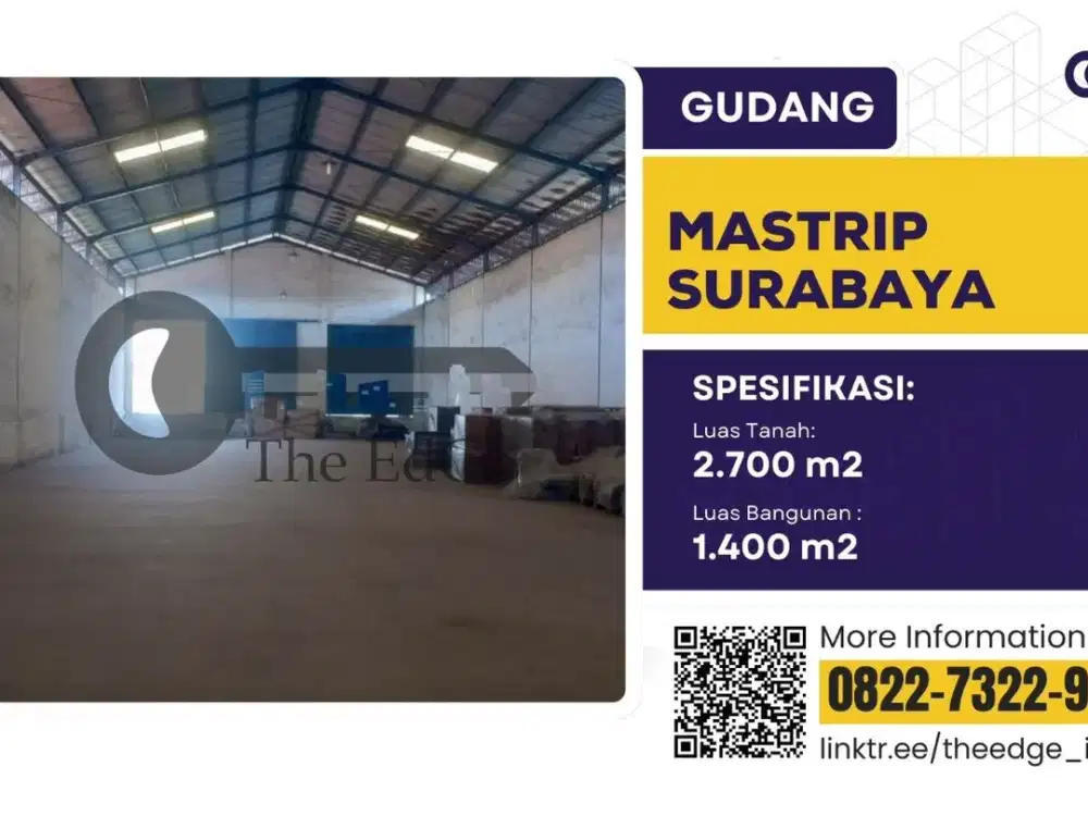 Disewakan Gudang Karang Paling Mastrip Warugunung Surabaya - The EdGe