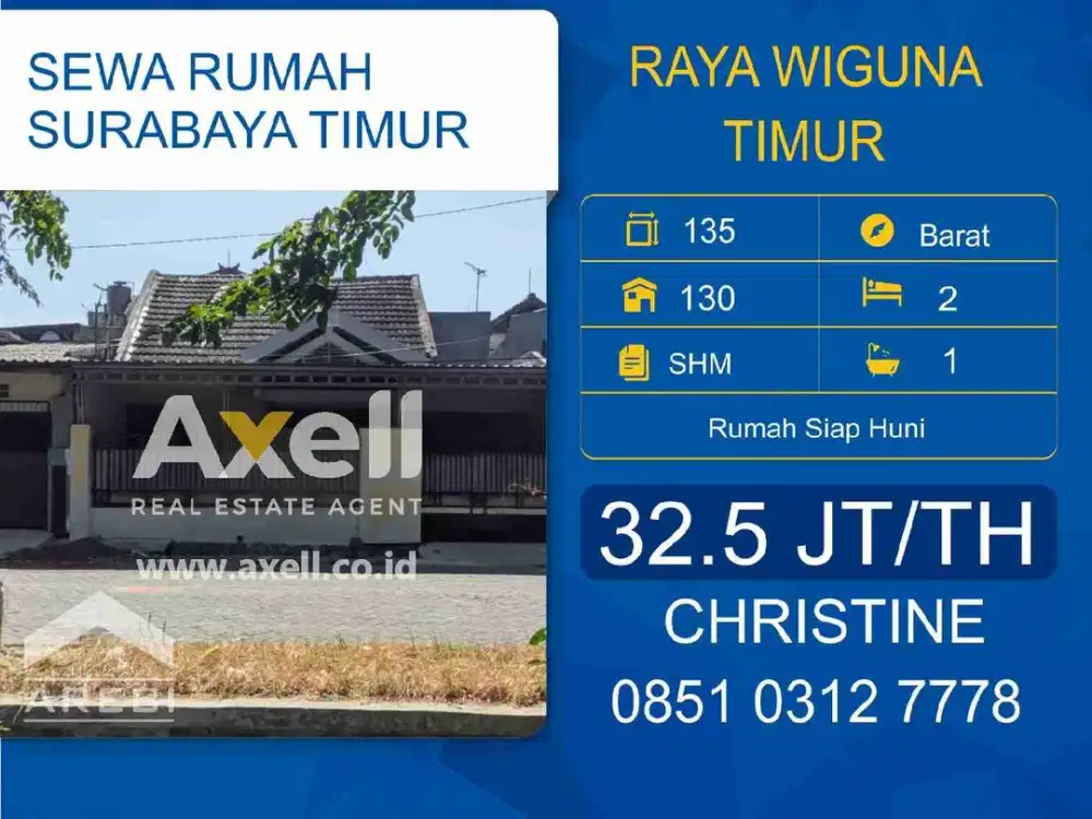 Rumah Raya Wiguna Timur Disewakan