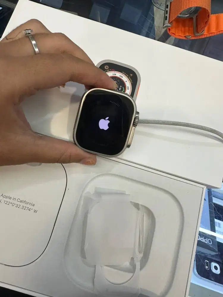 Apple Watch Ultra 1 49mm orange lengkap bh 97%