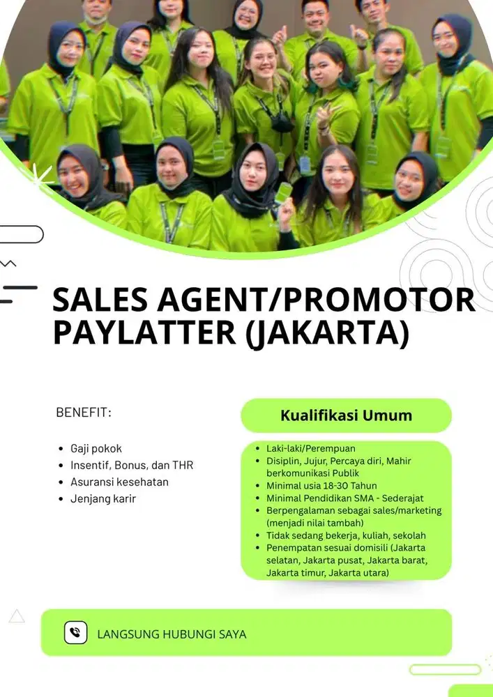SALES MARKETING/PROMOTOR PAYLATER (BRAND HIJAU)