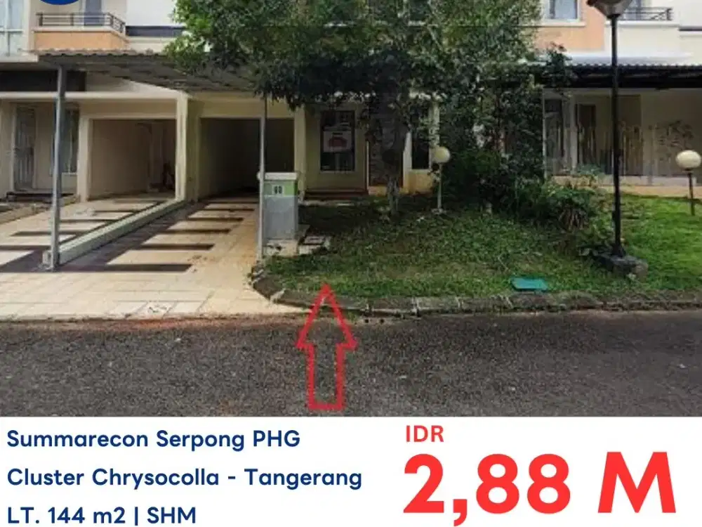 MP/LLG5355 LELANG 7 OKTOBER 2025 (KE-2) rumah Summarecon Serpong Pondok Hijau Golf cluster Chrysocolla Utara no 60 Banten