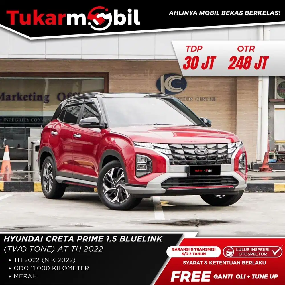 [BERGARANSI] HYUNDAI CRETA PRIME 1.5 BLUELINK METIK TAHUN 2022 MERAH