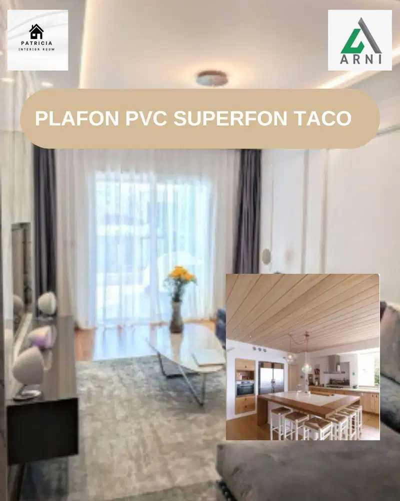 Plafon Superfon PVC Taco | Ukuran 4m dan 6m | Elegant Look tebal 8mm