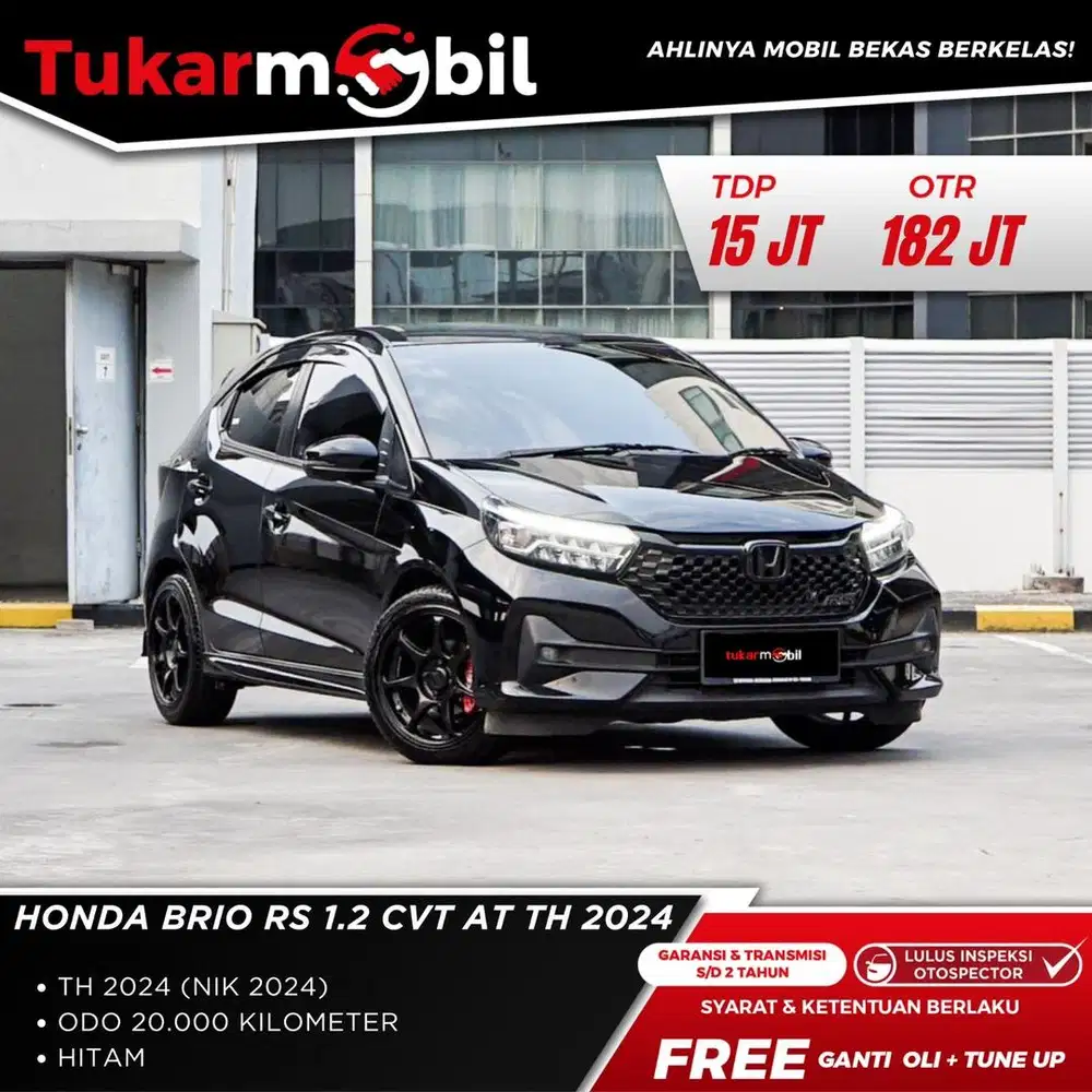 [BERGARANSI] HONDA BRIO RS 1.2 CVT METIK TAHUN 2024 HITAM LOW KM