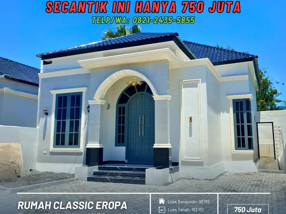 Dijual Rumah Classic Eropa di Lamjabat - Secantik ini Hanya 750 Juta!
