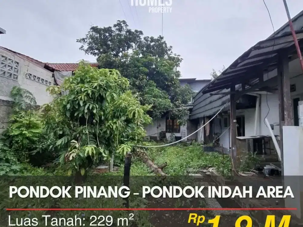 DIJUAL RUMAH TUA HITUNG TANAH HARGA MURAH DI BWH NJOP DI PONDOK PINANG