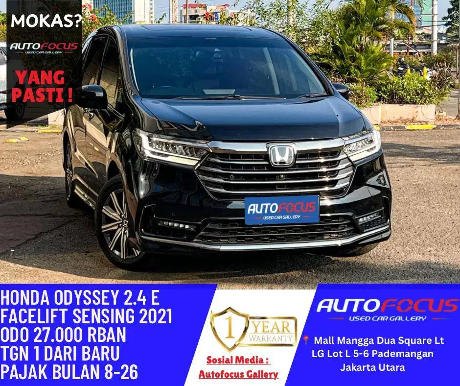 garansi 5th | Honda Odyssey 2.4 E AT Facelift Sensing Sunroof Nik 2021