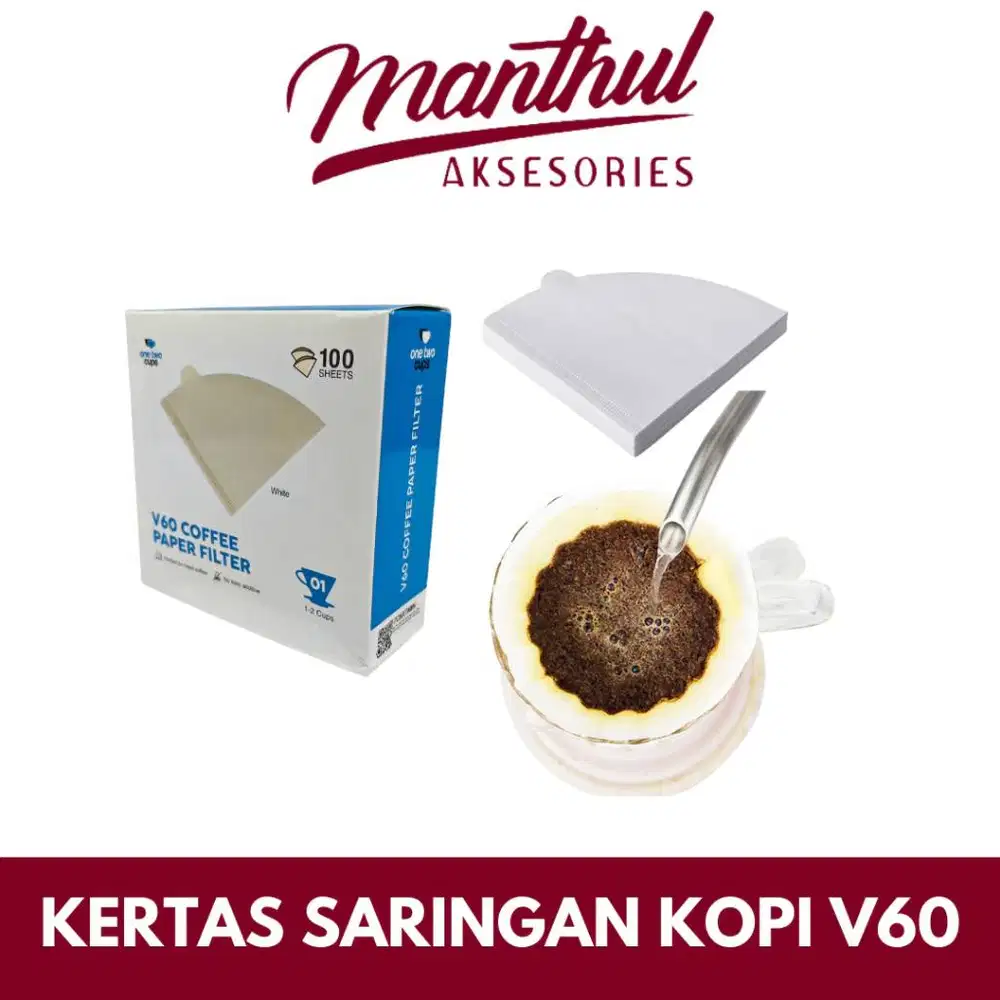 One Two Cups Kertas Saringan Kopi Filter Paper V60 1-2 Cups 100 PCS -