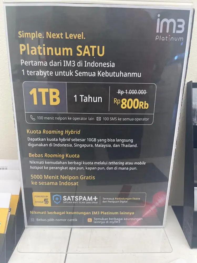 INDOSAT PLATINUM 1TB UNTUK 12 BLN PROMO