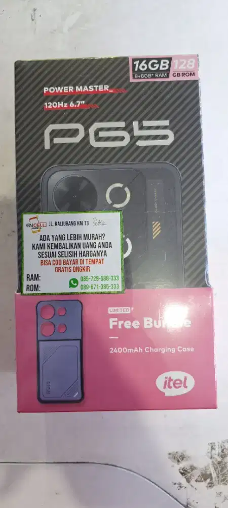 Itel P65 Ram 6/128 bonus baterai powerbank