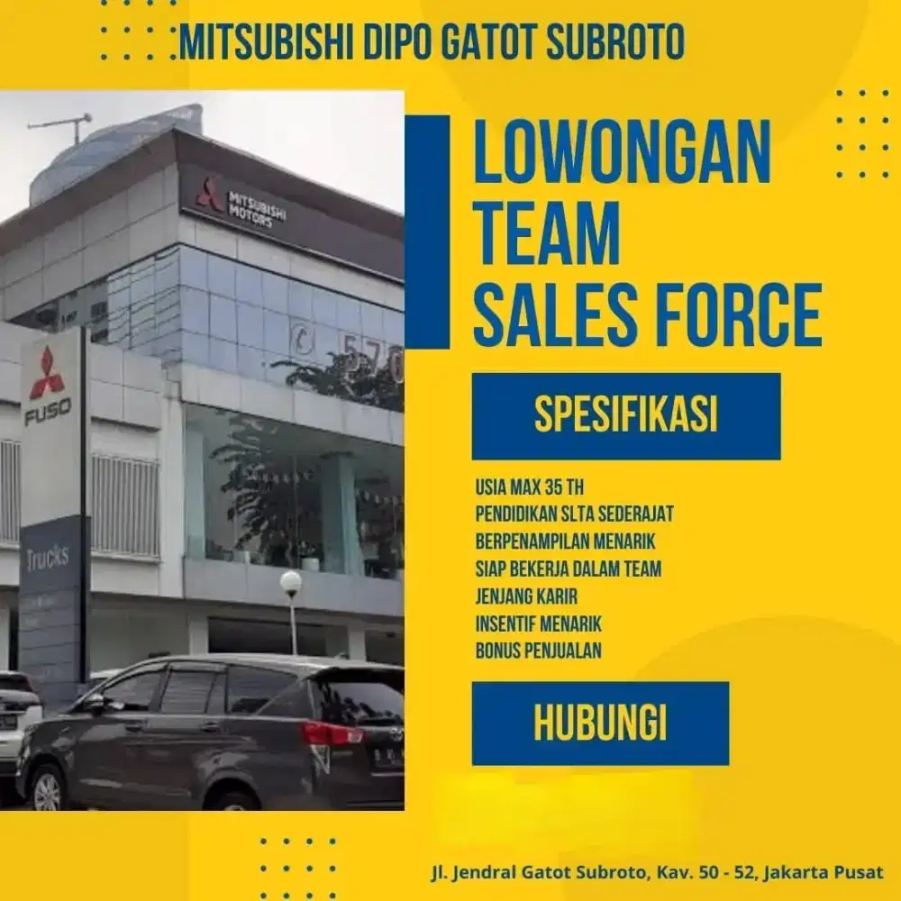 Loker Bagian Penjualan Mobil Mitsubishi