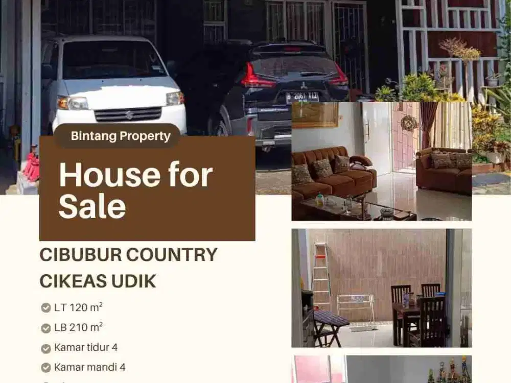 Dijual Rumah 2 lantai di Cibubur Country
