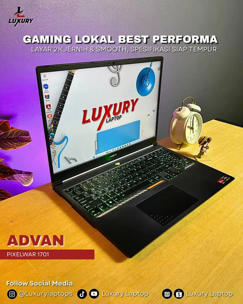 LAPTOP GAMING ADVAN PIXELWAR 1701 AMD RYZEN 5 RADEON RX 6500M BU MURAH