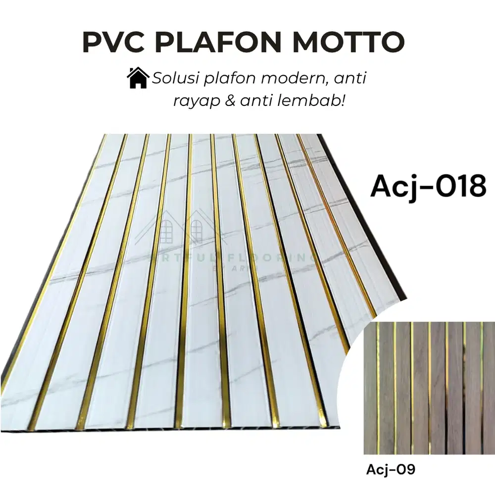 Plafon PVC MOTTO Motif Gold | Celling/Langit-langit Modern Plafon