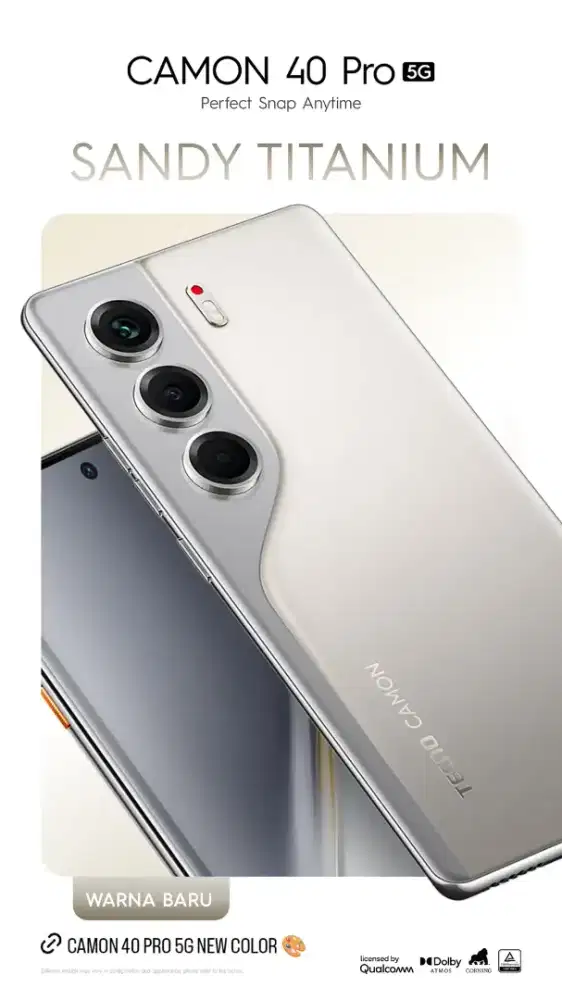 (102) TECNO CAMON 40 PRO 5G READY SANDY TITANIUM