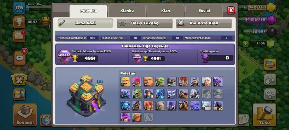 Akun coc th 14  sudah bagus