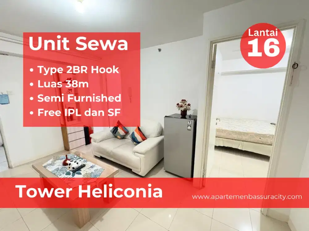 Sewa 2BR hook Furnished apartemen Bassura City
