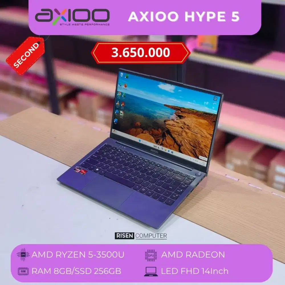 AXIOO HYPE 5 AMD RYZEN 5 3500U FHD 14inch RAM 8GB SSD 256GB Notebook