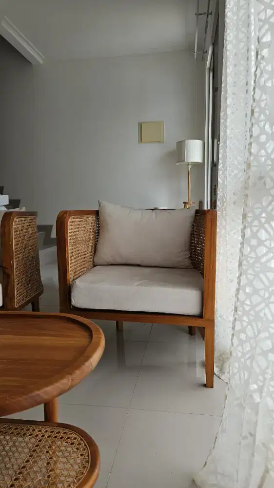 Jual Kursi Sofa Jati Rotan 1 seater