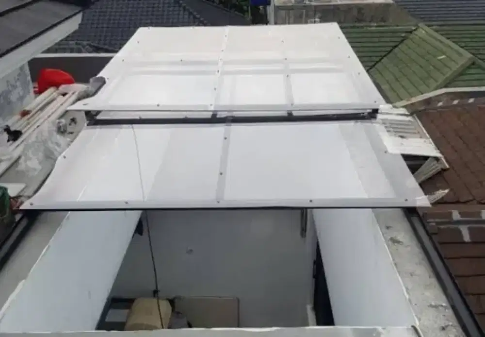 Kanopi sliding manual modern atap solarflat 1,2mm anti UV