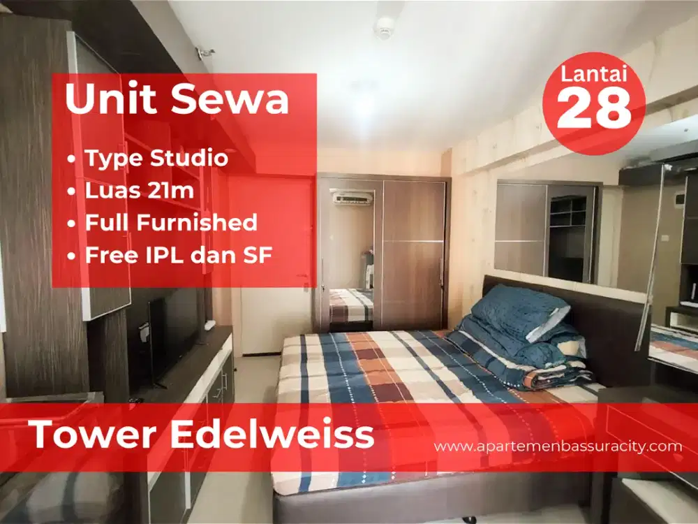 Studio Furnished tower Edelweiss apartemen Bassura City
