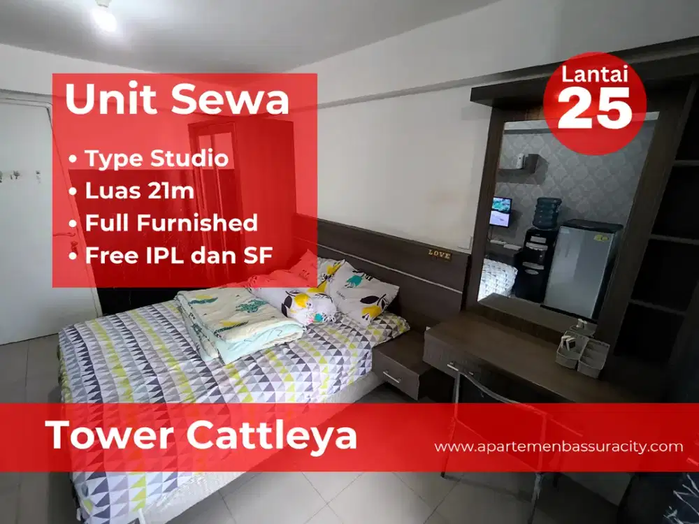 Sewa Studio Furnished atas mall Apartemen Bassura city