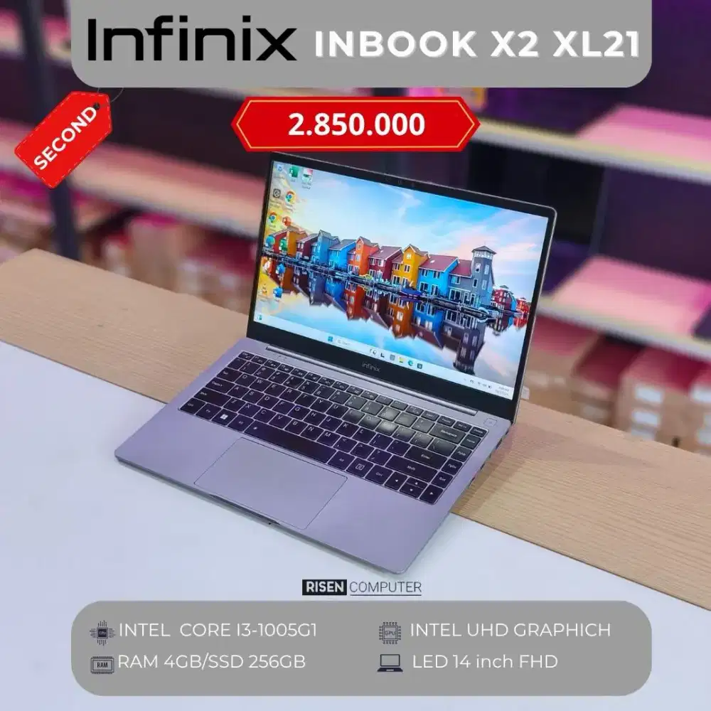 INFINIX INBOOK X2 XL21 Core I3-1005G1 FHD 14inch RAM 4GB SSD 256GB