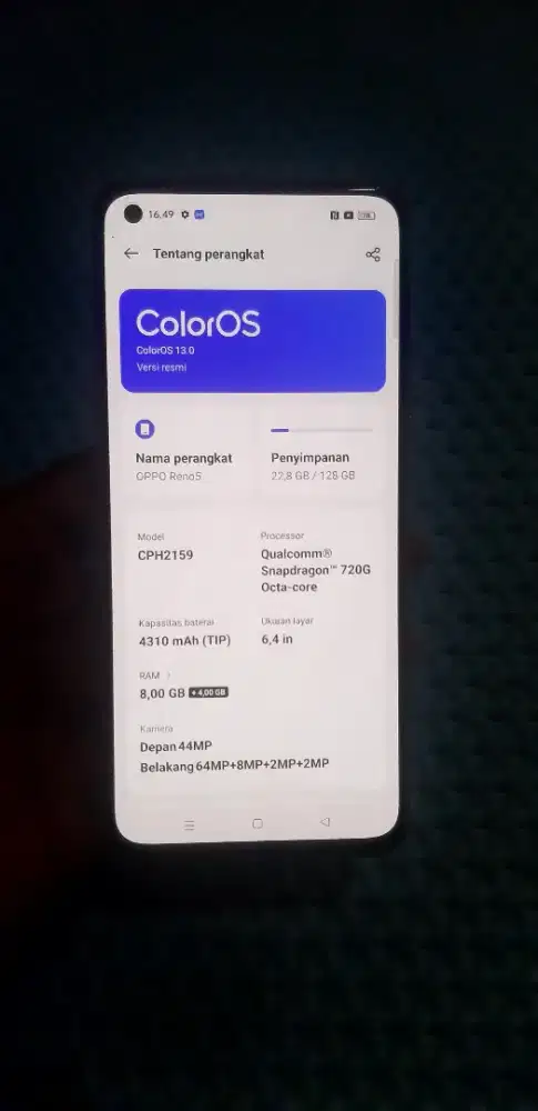 OPPO RENO 5 second