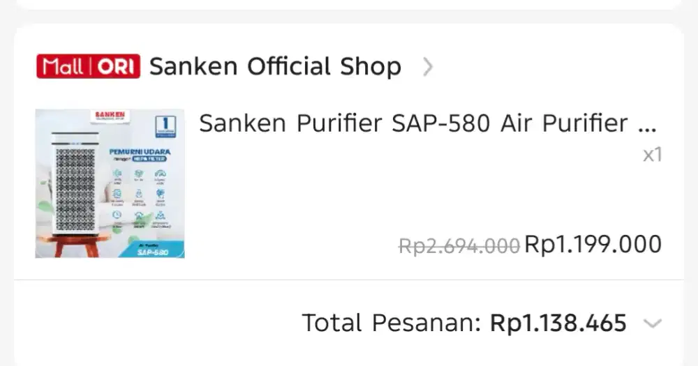 Air Purifier Sanken