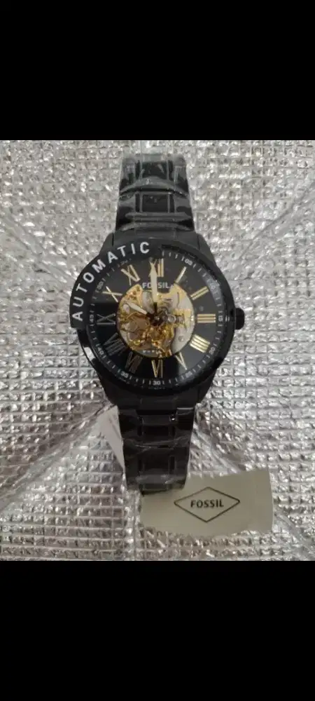JAM TANGAN ANALOG ORIGINAL FOSSIL BQ2092 PRIA FULL BLACK GLOSSY MEWAH