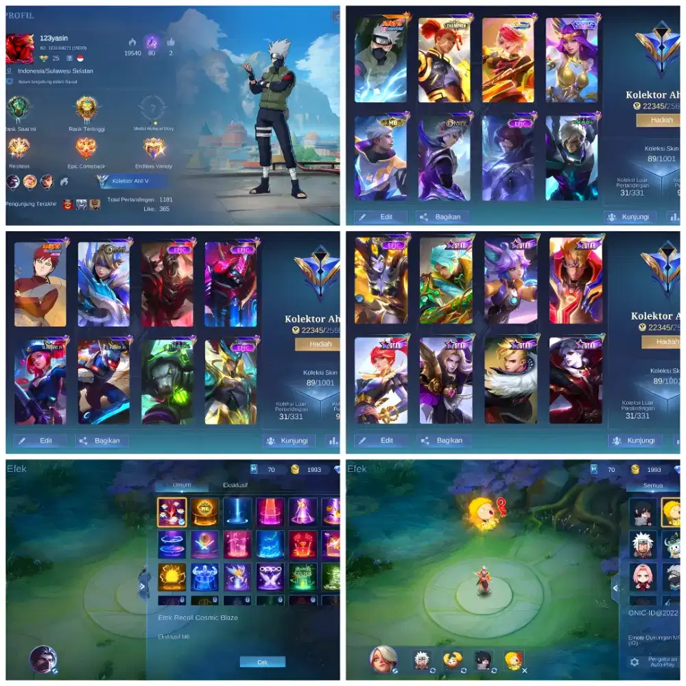 Jual akun ML skin 89 yg minat lansung inbox aja