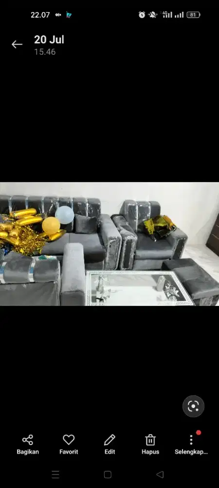 Sofa baldu list emas