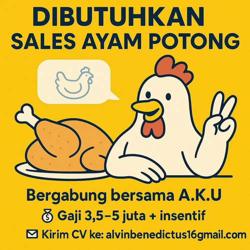 Dibutuhkan segera sales untuk ayam potong