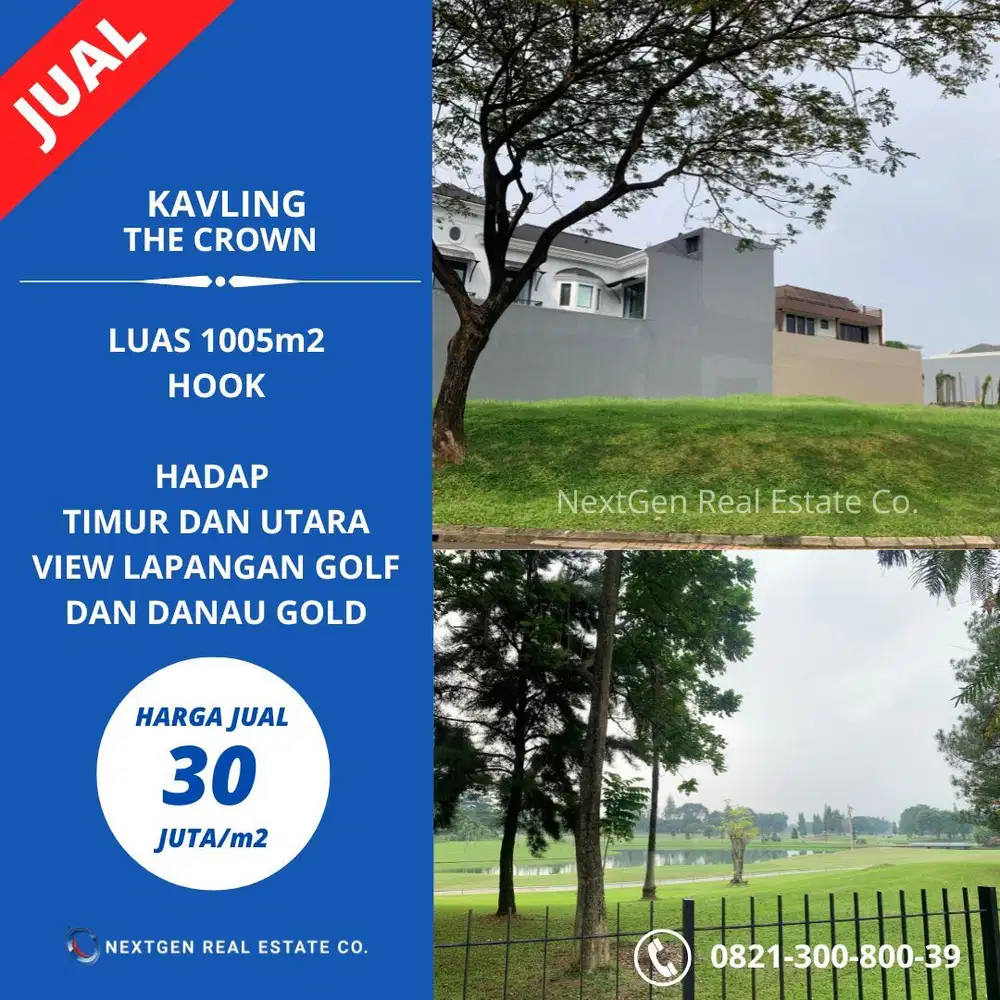 Kavling The Crown Pondok Hijau Golf View Lapangan Golf dan Danau Golf