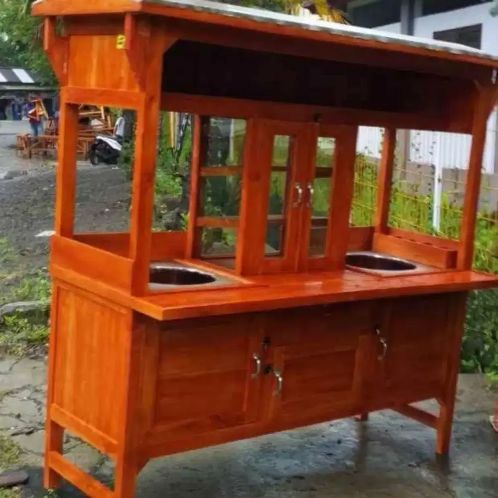 Set meja kursi gerobak mie ayam bakso