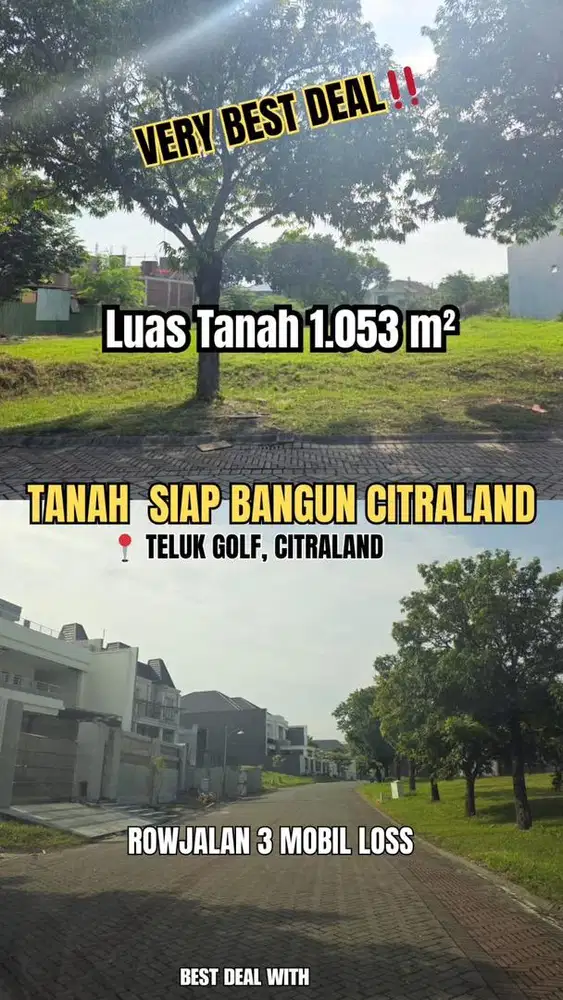 13.9JT/M2! DIJUAL KAVLING TANAH CITRALAND TELUK GOLF PREMIUM ROW LEBAR