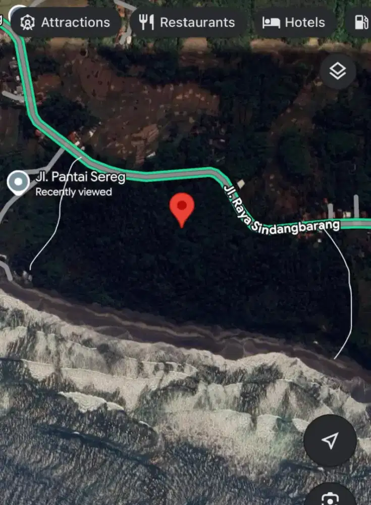 Dijual Tanah SHM 12,9 Ha Pantai Saganten Cianjur Selatan 320rb/m² Nego