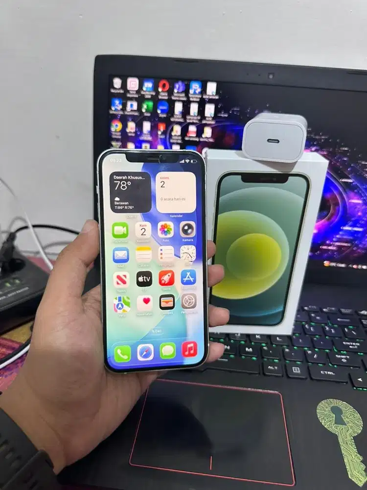 Iphone 12 128 GB Fullset Imei terdaftar bea cukai